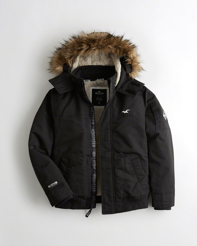 Giacca Hollister Uomo Sherpa-Lined Nere Italia (885PMWZL)